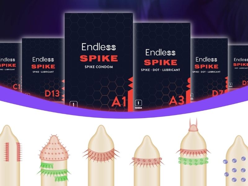 12+ Bao cao su tăng cảm giác cho nữ: Gân - Gai - Bi kết hợp Bao Cao Su Râu Rồng Endless Spike – Gân gai