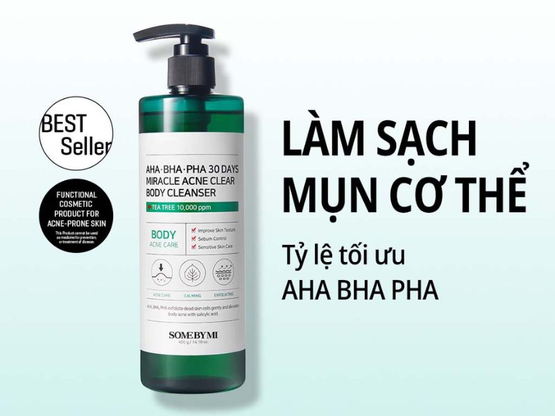 Sữa tắm trị mồ hôi dầu cho nam: Sạch sâu – Thơm lâu cả ngày Some By Mi AHA BHA PHA Body Cleanser