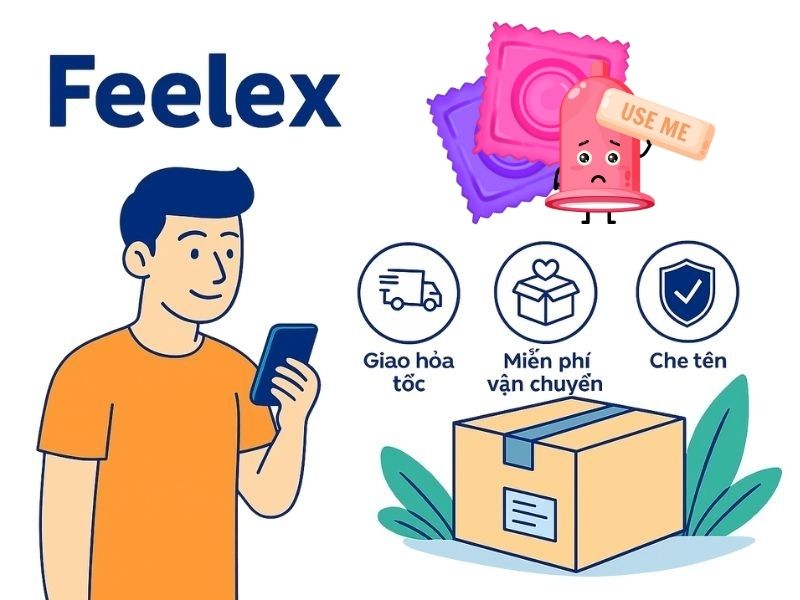 Bao cao su Vĩnh Long: Chỗ kín đáo - Giá siêu hời gợi ý TOP 1 Feelex – Cấp độ "tối thượng" kín đáo mua bao cao su Vĩnh Long