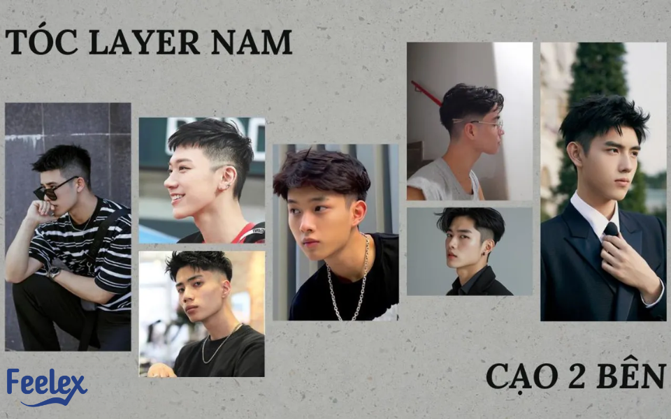 tóc layer nam cạo 2 bên