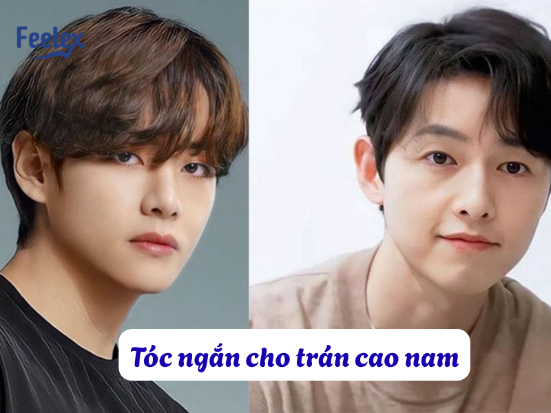 Tóc ngắn cho trán cao nam